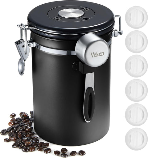 Veken Stainless Steel Coffee Container holds 22oz
